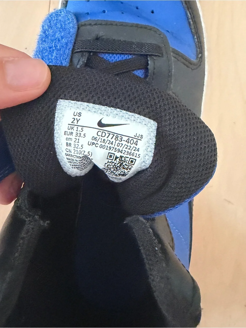 Nike Kids High-Top Sneakers in Blue and Black